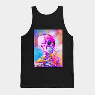 Skull Smoking Skeleton Colorful Pop Art Tank Top